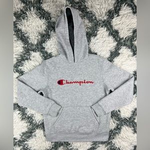 Champion Kids Boys Long Sleeve Hoodie Gray Size Large